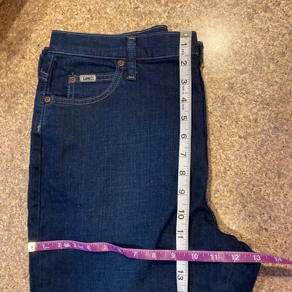 Lee Relaxed Straight Leg At The Waist 14 Medium Blue Jeans (Altered/Hemmed) - Picture 11 of 16